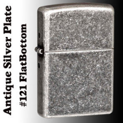 zippo Antique Silver Plate 121 Flat Bottom 銀古美仕上げ アンティークシルバープレート画像