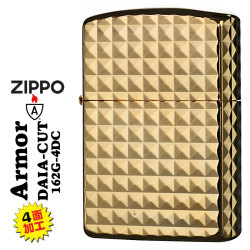 ZIPPO/ARMOR アーマー　鎧　ダイヤカット 4面彫刻　＃162ゴールドメッキ加工 162G-4DC画像
