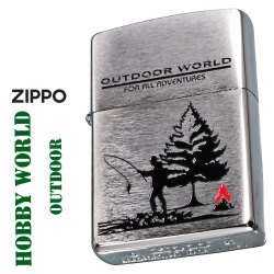 ZIPPO/ホビーワールド アウトドア HOBBY WORLD OUTDOOR  フィッシング ブラッシュクローム 直下腐食 200DC-OW画像