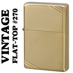 zippo (ジッポーライター) フラットトップビンテージ ・ハイポリッシュブラス(ラインあり)　1937 #270