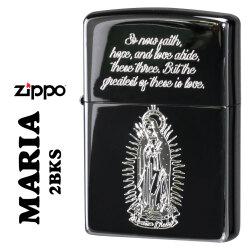 ZIPPO/マリア MARIA 黒ニッケルメッキ エッチング 銀サシ仕上げ　 2BKS-MARIA画像