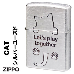ZIPPO/大人気　猫シリーズ  アンティーク調  猫シルエット　銀メッキ　ユーズド仕上げ　2UDSI-CAT画像