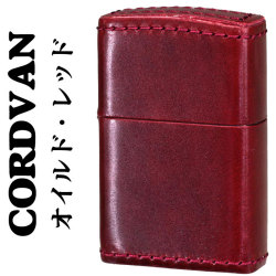 zippo(ジッポーライター)限定 オイルドコードバン レッド RED コードバン 革巻き 本革画像