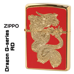 ZIPPO/ドラゴンGシリーズDragonG金メッキRDレッド両面フルカラーユニットゴールド龍DRG-RD画像