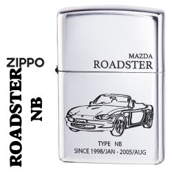 ZIPPO/MAZDAシリーズマツダROADSTERNBロードスター銀イブシエッチングMAZDA公認ROADSTER-NB画像