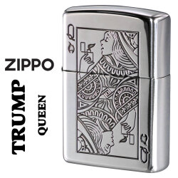 ZIPPO/ZP トランプ  クイーン ウインディ 銀イブシ エッチング TR-Q画像