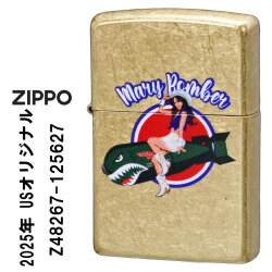 ZIPPO/USオリジナルZIPPO 2025 ガール柄 MARY BOMBER 爆撃機シンボルガール ストリートブラス プリント加工 Z48267-125627画像