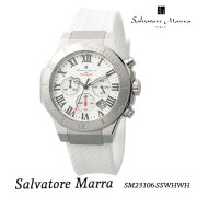 メンズ腕時計【Salvatore Marra】サルバトーレマーラ  アナログ  クロノグラフ 5気圧防水 ラバーベルト　SM23106-SSWHWH お祝い  卒業 入学 就職 退職  おしゃれ エレガント  ビジネス  高級感 プレゼント  送料無料