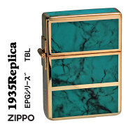 ZIPPO/1935 復刻　レプリカ 限定　ジッポー　シリアルNo.入　ゴールド&ターコイズブルー　1935EPG-TBL画像