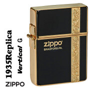 ZIPPO/1935 復刻レプリカ バーチカル アラベスク  ブラック 金メッキ 1935VERG画像