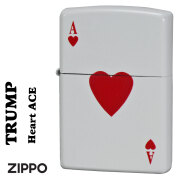 zippo(ジッポーライター) トランプデザイン ハートの エースとキング　HEART 白　ホワイト　全面塗装仕上げ　200-HEARTA画像