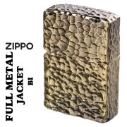 ZIPPO/フルメタルジャケットハンマートーンツチ目全面加工真鍮メッキいぶし仕上げ2FMJ-BI画像