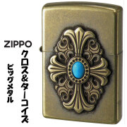 ZIPPO/ビッグメタル クロス＆ターコイズ BSバレル・メタル＆ストーン貼り BMETAL-CRSTAQ画像