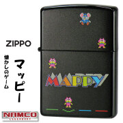 zippo(ジッポーライター)ナムコレジェンダリー 懐かしのゲームデザイン マッピー MAPPY ブラック塗装+インクジェット レトロ おしゃれ 映え メンズ レディース かわいい 名作ゲーム ユニーク  ギフト プレゼント   送料無料【ネコポス可】
