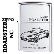 zippo(ジッポーライター)MAZDAシリーズ マツダ ROADSTER NC ロードスター 銀イブシ エッチング MAZDA公認 ROADSTER-NC オイルライター 喫煙具 カッコイイ スポーツカー 車好き オシャレ メンズ  送料無料【ネコポス可】