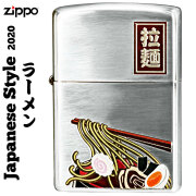 zippo(ジッポーライター) 和柄 ラーメン　シルバーいぶし画像