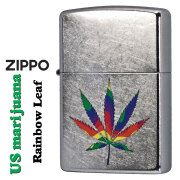 (在庫限りで終了) zippo(ジッポーライター) マリファナ　Rainbow Leaf レインボーリーフ  2024年　USモデル ストリートクローム Z207-112500　メンズ レディース おしゃれ ファッション　大麻　ギフト プレゼント 【ネコポス可】