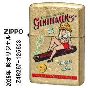 ZIPPO/USオリジナルZIPPO 2025 ガール柄 WHISKEY AND CIGAR ストリートブラス プリント加工 Z48267-125623画像1