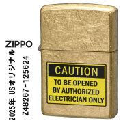 ZIPPO/USオリジナルZIPPO 2025 CAUTION ELECTRICIAN ストリートブラス プリント加工 Z48267-125624画像