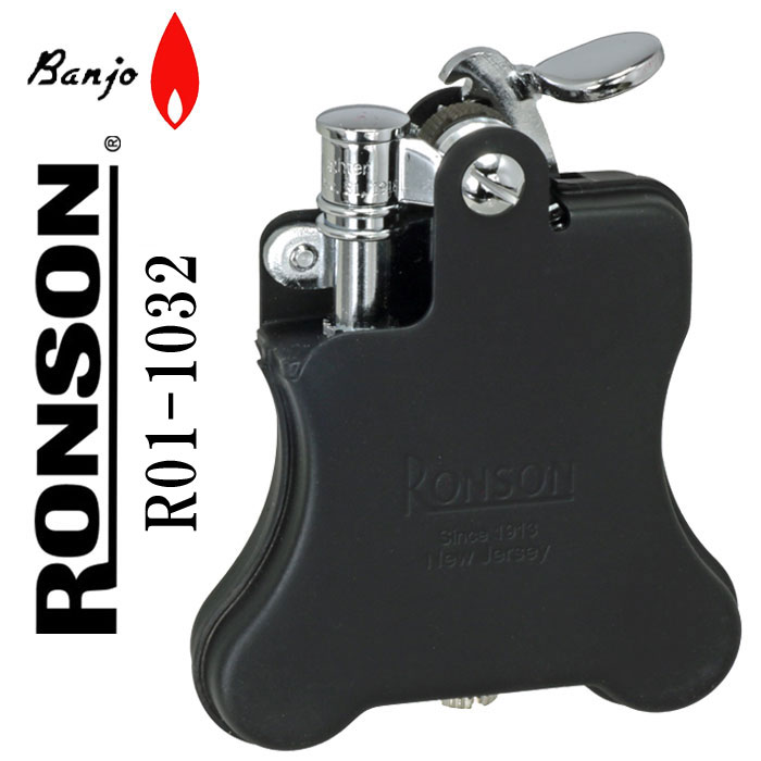 ロンソンライターバンジョーRONSONBanjoオイルライターR01-1032ブラックマット画像