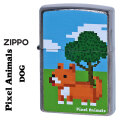 ZIPPO(ジッポーライター) ピクセルアニマル　DOG ドッグ Pixel　ブラッシュクローム フルカラー印刷画像