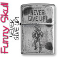 zippo(ジッポーライター)ファニースカル NEVER GIVE UP(あきらめないで～) ユーズド加工 画像