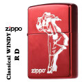 ZIPPO/人気の「WINDY」デザイン　クラシカル　ウィンディ　イオンコートレッド オイルライター　CL-WINDY-RD画像