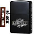 人気モデルにつき再販開始！zippo(ジッポーライター)Harley-Davidson ハーレーダビットソン イオンブラックマット HDP-38 2面加工のカッコイイ  喫煙具 バイク オシャレ ギフト プレゼント　送料無料【ネコポス可】