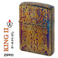ZIPPO/アーマー KING II （キング2） 5面加工 アラベスク GI 燻 金いぶし 彫刻 KING2-GI画像