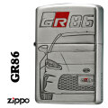 zippo(ジッポーライター)TOYOTA 　GR86 トヨタ自動車公式認定 銀サテン古美両面エッチング+一部色入れ　TOYO-GR86画像