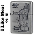 zippo(ジッポーライター)アイ ライク ミート ウシ ニッケル NI画像