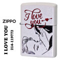 zippo(ジッポーライター) I LOVE YOU プリント加工 ホワイトマット Z214-119772画像