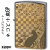 zippo ブラッシュクローム猫と小鳥ゴールドプレート貼り画像