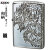 zippo (ジッポーライター)和柄  3面連続彫刻 龍　銀メッキいぶし仕上げ　画像