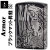 zippo(ジッポーライター)アーマー ブラックマット 昇鯉（S）ブラック×シルバー画像
