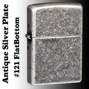 zippo Antique Silver Plate 121 Flat Bottom 銀古美仕上げ アンティークシルバープレート画像
