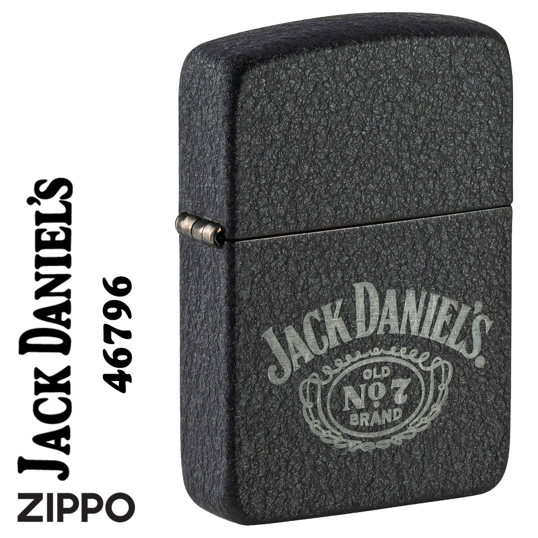 ZIPPO/JACK DANIEL'S ジャックダニエル　ロゴ　1941レプリカ ブラッククラックル 46796画像