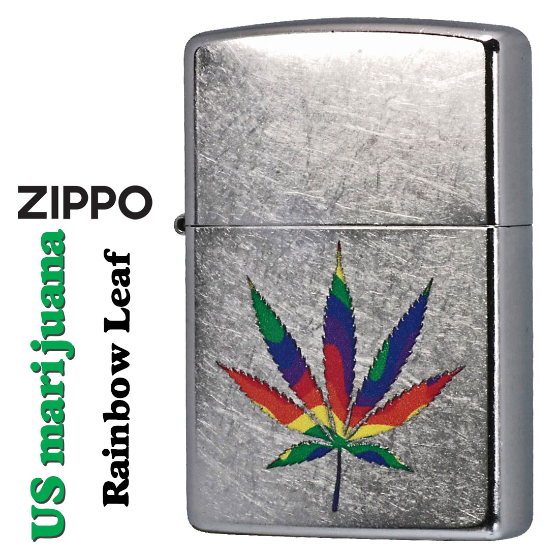 ZIPPO/  マリファナ　Rainbow Leaf レインボーリーフ  2024年　USモデル ストリートクローム Z207-112500画像