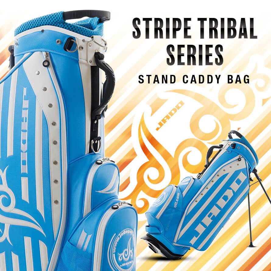 JADO ゴルフ スタンドキャディーバッグ Stripe Tribal seriesシリーズ ターコイズブルーマットホワイト JGSTCB8888