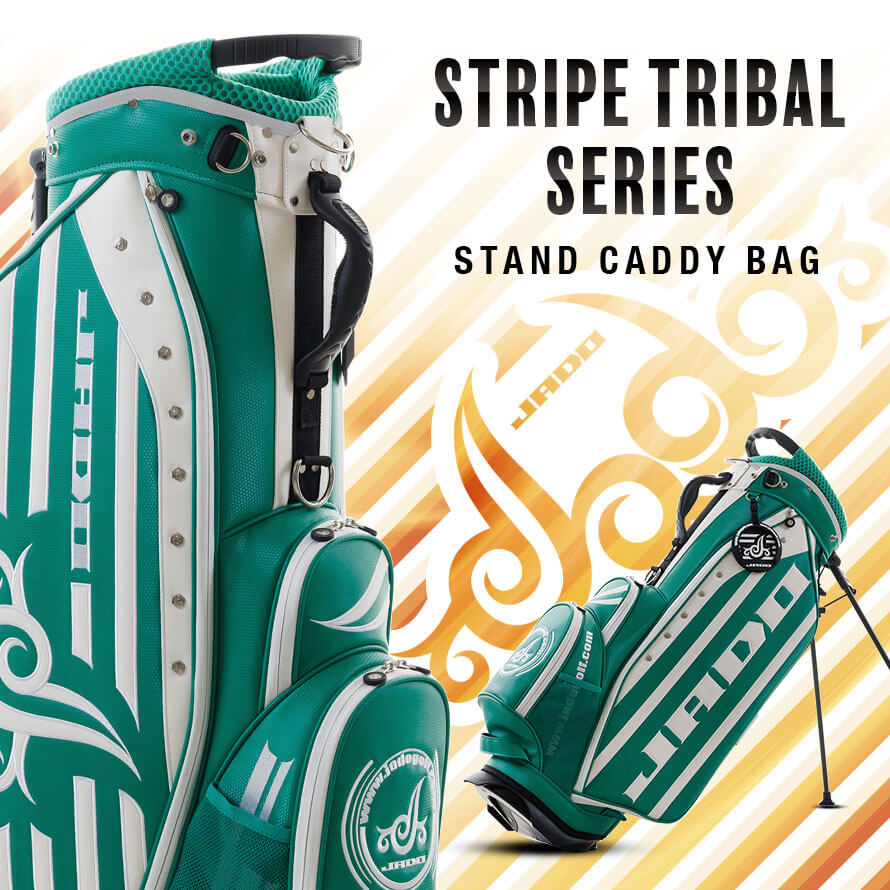 JADO ゴルフ スタンドキャディーバッグ Stripe Tribal seriesシリーズ グリーンマットホワイト JGSTCB8888