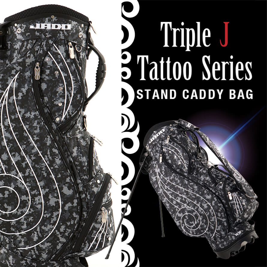 限定80本生産 JADO Triple J Tattooシリーズ【JGSTCB-8222】軽量スタンドキャディーバッグ デジカモブラック
