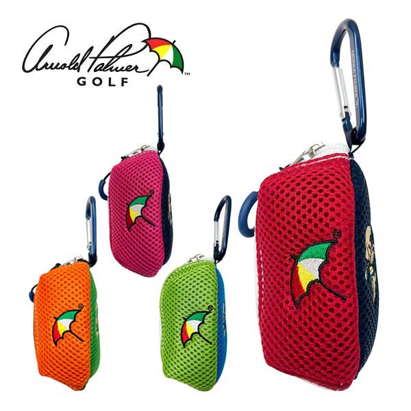 [Arnold Palmer/アーノルドパーマー] ボールポーチ APBP-06 ゴルフ ゴルフ用品 ラウンド用品 鞄 カバン バッグ バック 小物入れ アクセサリー ケース ボール ボールケース ボール入れ 2個収納 ネイビー レッド ブルー ライム ピンク グリーン オレンジ 紺 赤 青 緑