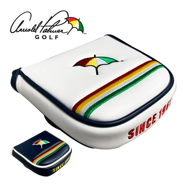 [Arnold Palmer/アーノルドパーマー] マレット型 パターカバー APPC-09M おすすめ オススメ ゴルフ ゴルフ用品 ラウンド用品 ヘッドカバー パター カバー PT マレット 白 ホワイト ネイビー
