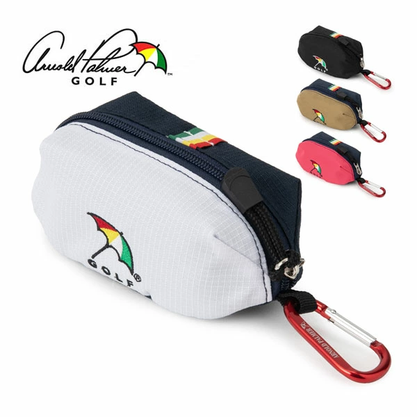 [Arnold Palmer/アーノルドパーマー] ボールポーチ APBP-08 ゴルフ おすすめ オススメ ゴルフ用品 ラウンド用品 鞄 カバン バッグ バック 小物入れ アクセサリー ケース ポーチ ボール ボールケース ボール入れ ホワイト ネイビー ブラック ピンク カーキ 白 黒 紺