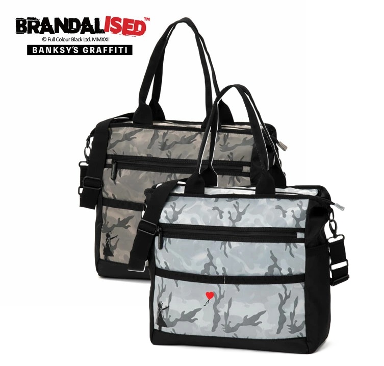 【送料無料(一部地域除く)】Banksy バンクシー トートバッグ BATB-02 Banksy’s GRAFFITI おすすめ オススメ ゴルフ用品 ラウンド用品 ゴルフバッグ 鞄 カバン バック アート アーティスト 落書き ステンシル グラフィティ 愛は空中に フラワーボンバー 風船と少女 赤い風船