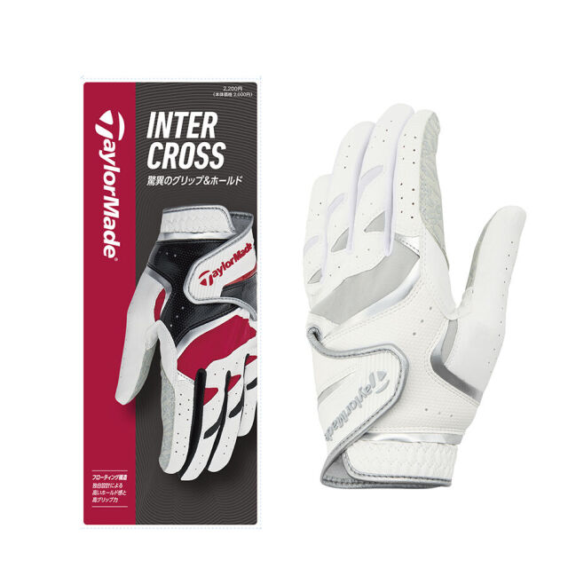 [TaylorMade/テーラーメイド] インタークロス 7.0 グローブ ホワイトシルバー ブラック 左手用〔DW-TL931〕ゴルフ