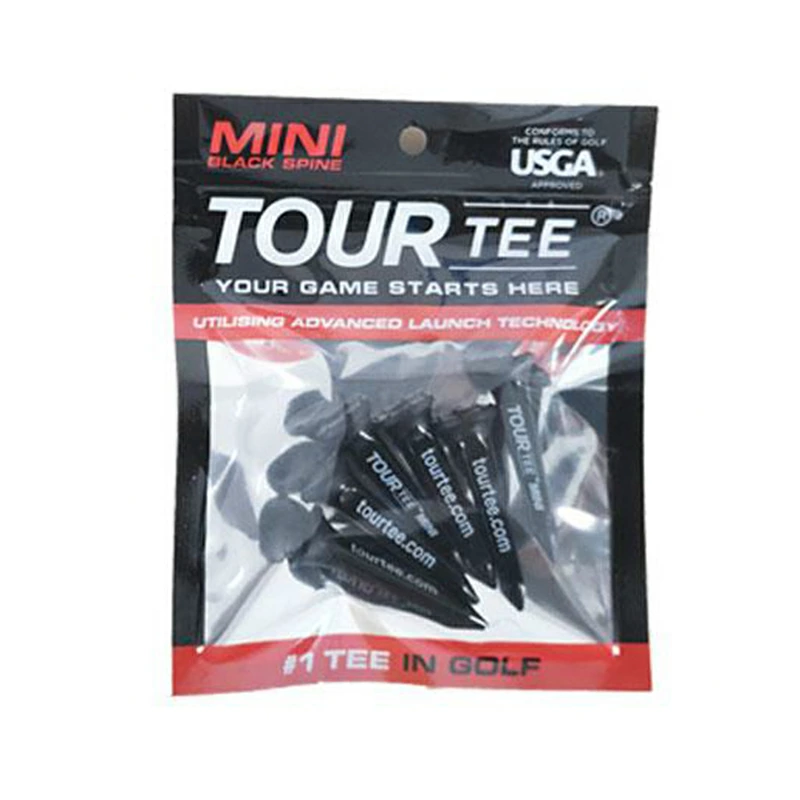 ツアーティー TOUR TEE MINI BLACK SPINE T-491ミニパック ブラック ゴルフティー 全長44mm 6本入り ライト