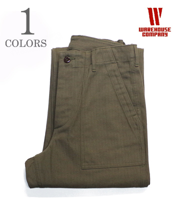 WAREHOUSE ウエアハウス ヘリンボーン|ユーティリィティー|ファティーグパンツ|ベイカーパンツ『MILITARY PANTS』【アメカジ・ワーク】1086