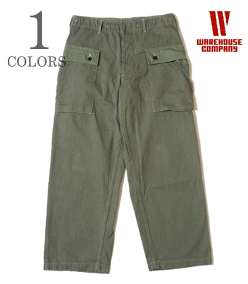 WAREHOUSE ウエアハウス ヘリンボーン|M-44|ユーティリィティー|モンキーパンツ『USMC HERRINGBONE MONKEY PANTS』【アメカジ・ワーク】1097