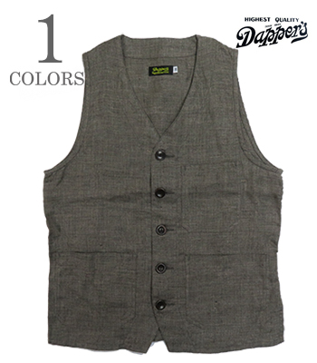 Dapper's ダッパーズ リネンツイード|ワークベスト『Classical Linen Work Vest』【アメカジ・ワーク】1712